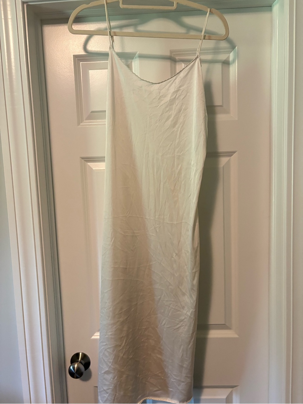 Vassarette Ivory Slip Dress with Spaghetti Straps